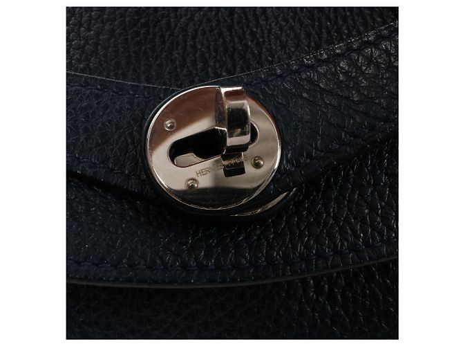 Borsa Hermès Lindy 34 Taurillon Clemence 2Way in blu navy M: 2009 - vista 7