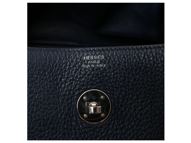 Borsa Hermès Lindy 34 Taurillon Clemence 2Way in blu navy M: 2009 - vista 9