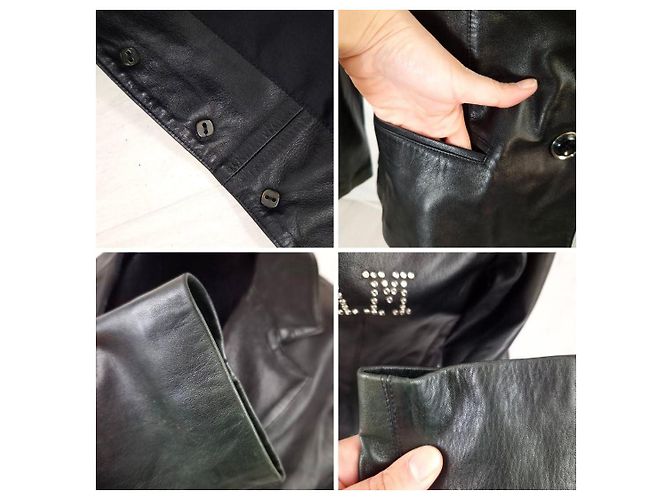 Anna Molinari Blumarine Lederblazer aus den 90ern Schwarz - Ansicht 14
