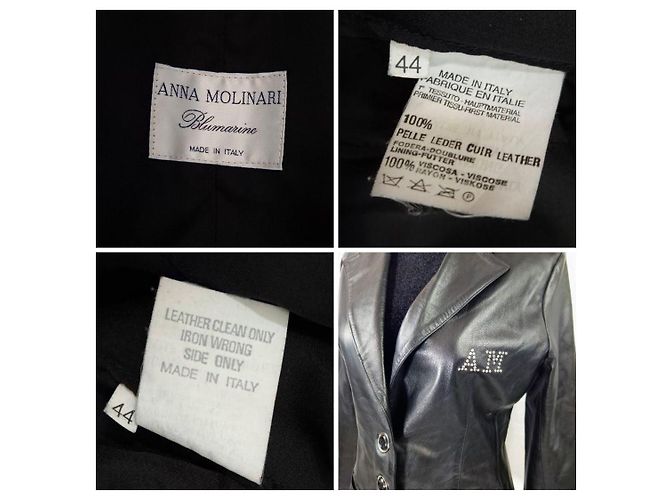 Anna Molinari Blumarine Lederblazer aus den 90ern Schwarz - Ansicht 15