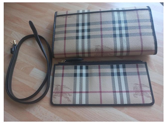 Borsa a mano Burberry in tela rivestita Check e pelle - vista 10