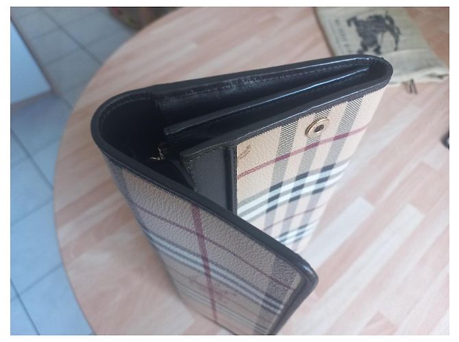 Borsa a mano Burberry in tela rivestita Check e pelle - vista 14