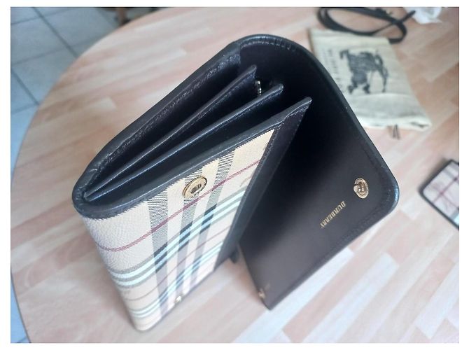 Borsa a mano Burberry in tela rivestita Check e pelle - vista 15