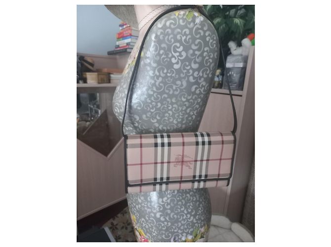 Borsa a mano Burberry in tela rivestita Check e pelle - vista 7
