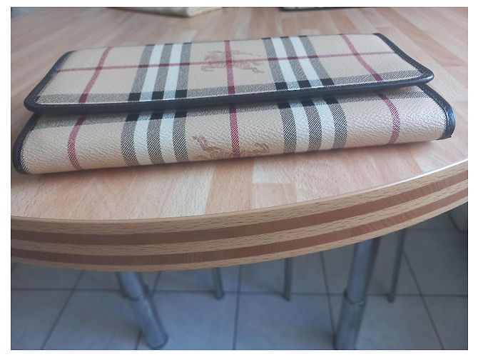 Borsa a mano Burberry in tela rivestita Check e pelle - vista 8