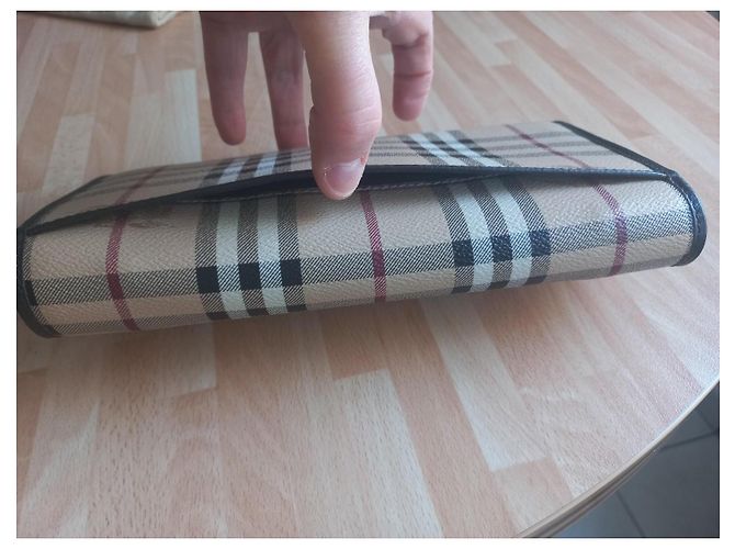 Borsa a mano Burberry in tela rivestita Check e pelle - vista 9