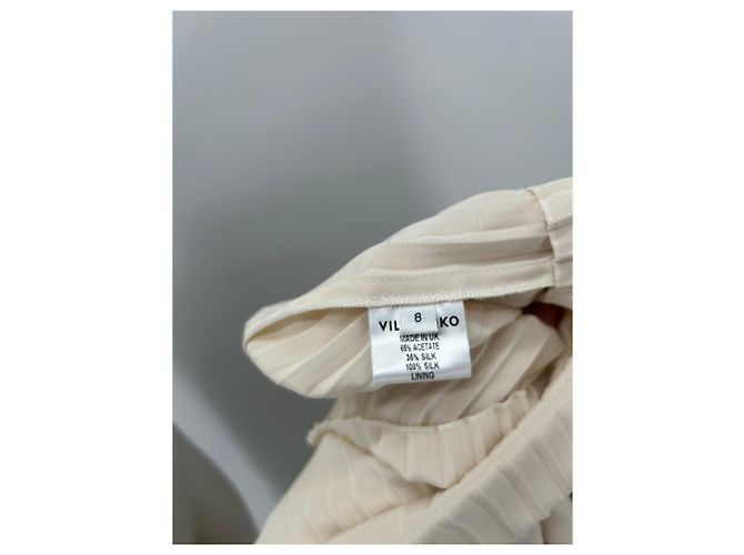 Vilshenko Top plisado crema con seda Beige - vista 6