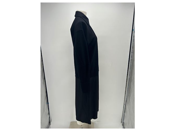Jil Sander Langes schwarzes Kleid aus Wolle - Ansicht 3