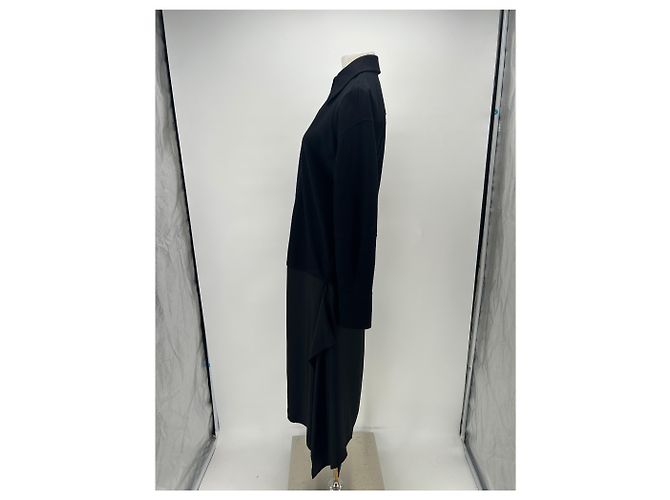 Jil Sander Langes schwarzes Kleid aus Wolle - Ansicht 4