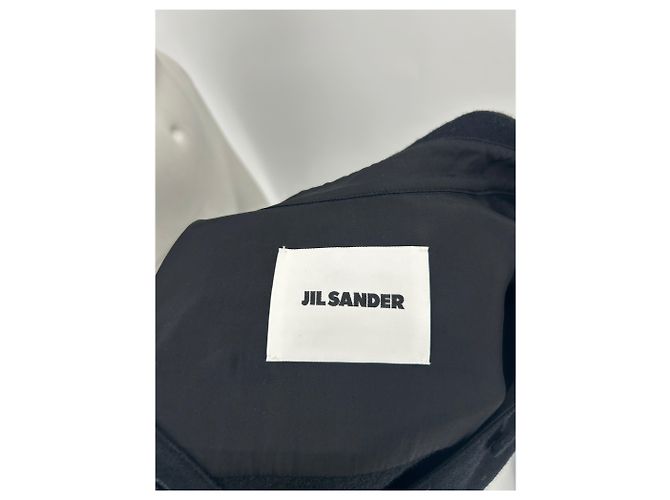 Jil Sander Langes schwarzes Kleid aus Wolle - Ansicht 6