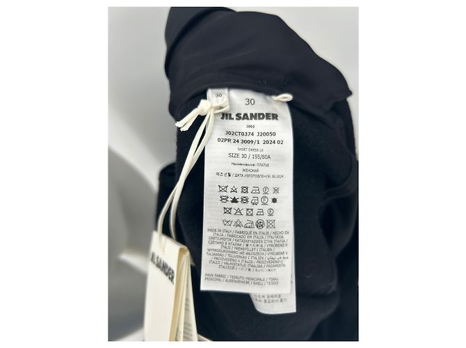 Jil Sander Langes schwarzes Kleid aus Wolle - Ansicht 7