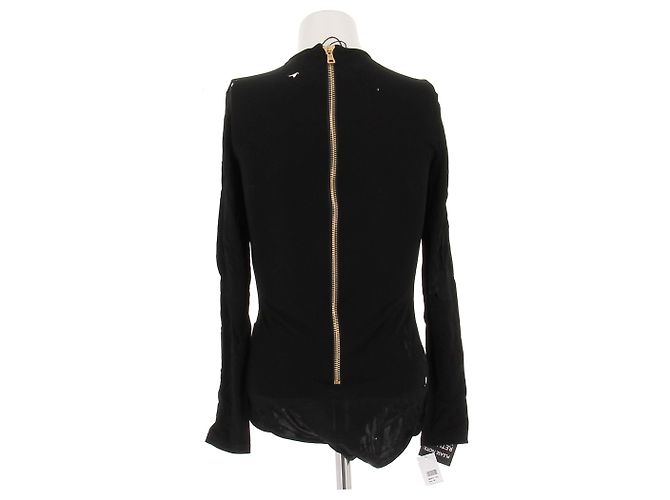 Body Balmain nero a maniche lunghe in viscosa - vista 2
