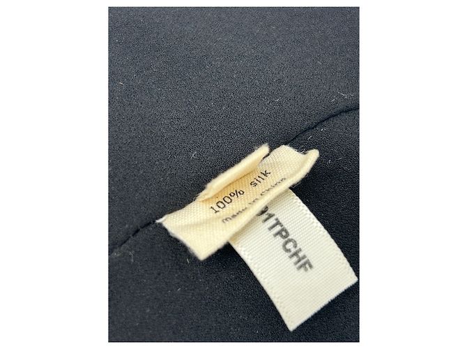L'Agence Bicolor plissiertes Seidenkleid Schwarz - Ansicht 7