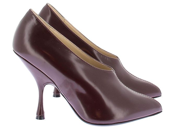 Décolleté Phoebe Philo in pelle bordeaux Bordò - vista 2