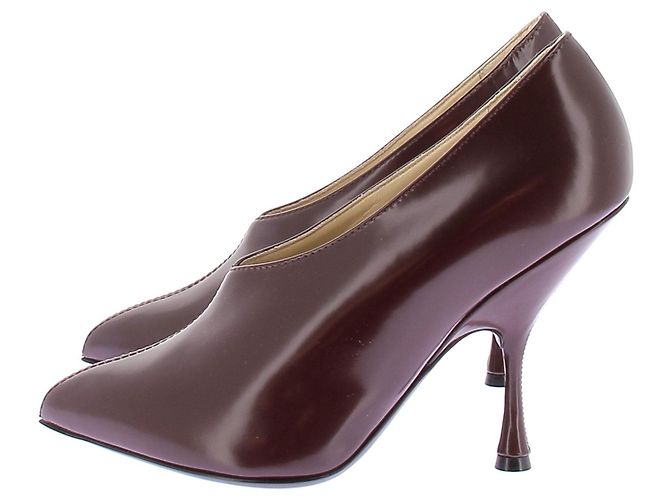 Décolleté Phoebe Philo in pelle bordeaux Bordò - vista 3