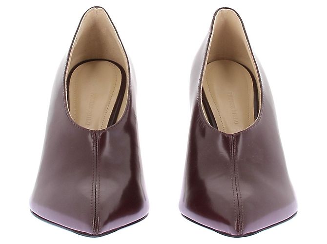 Décolleté Phoebe Philo in pelle bordeaux Bordò - vista 4