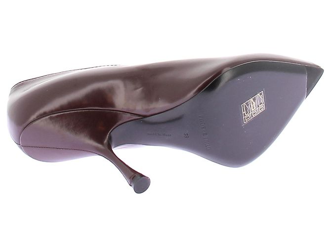 Décolleté Phoebe Philo in pelle bordeaux Bordò - vista 7