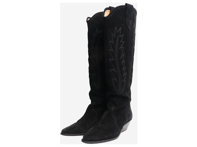 Isabel Marant Botas altas de ante negro estilo western - talla EU 37 (UK 4) - vista 2