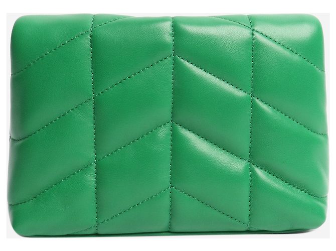 Saint Laurent Clutch trapuntato Loulou verde - vista 3