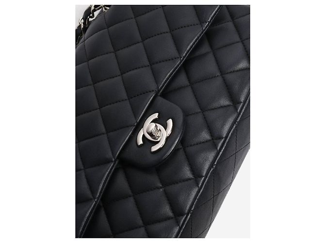 Chanel Borsa Classic Double Flap media in pelle di agnello nera 2010 - vista 5