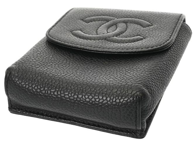 Chanel Black Grained Calfskin Cigarette Case - view 4