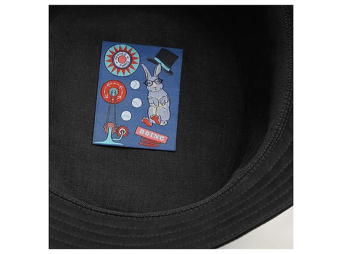 HERMÈS CAPPELLO ALLA PESCATORA «FRED H CIRCLE» IN COTONE. Nero - vista 5