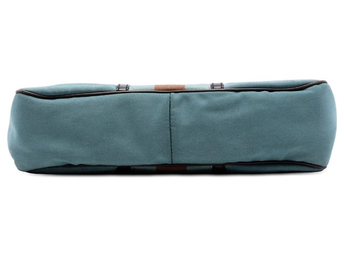 Bolso de Hombro de Lona Azul Gucci con Banda Web - vista 3