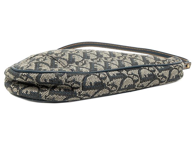 Pochette Saddle Mini Diorissimo in tela blu Dior Blu navy - vista 3