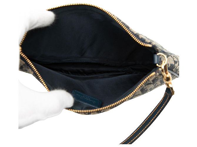 Pochette Saddle Mini Diorissimo in tela blu Dior Blu navy - vista 4