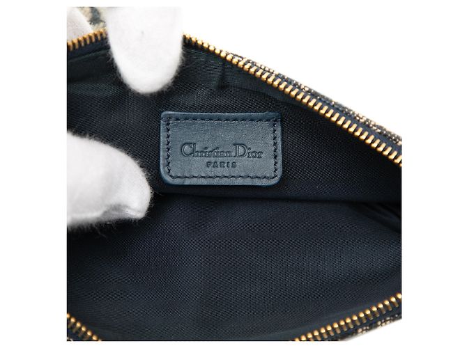 Pochette Saddle Mini Diorissimo in tela blu Dior Blu navy - vista 5