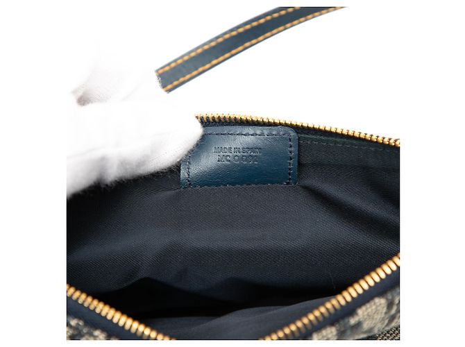 Pochette Saddle Mini Diorissimo in tela blu Dior Blu navy - vista 6