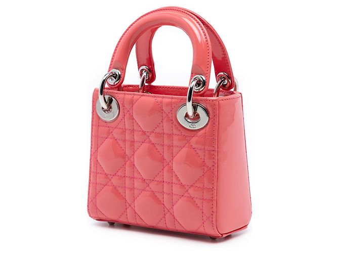 Dior Rosa Micro Patent Cannage Lady Dior - vista 2