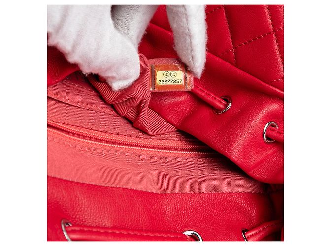 Chanel Red Medium Lambskin Urban Spirit Backpack - view 6