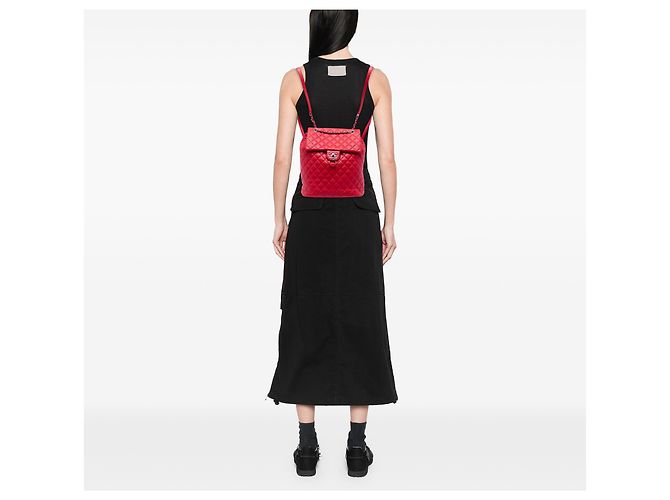 Chanel Red Medium Lambskin Urban Spirit Backpack - view 7