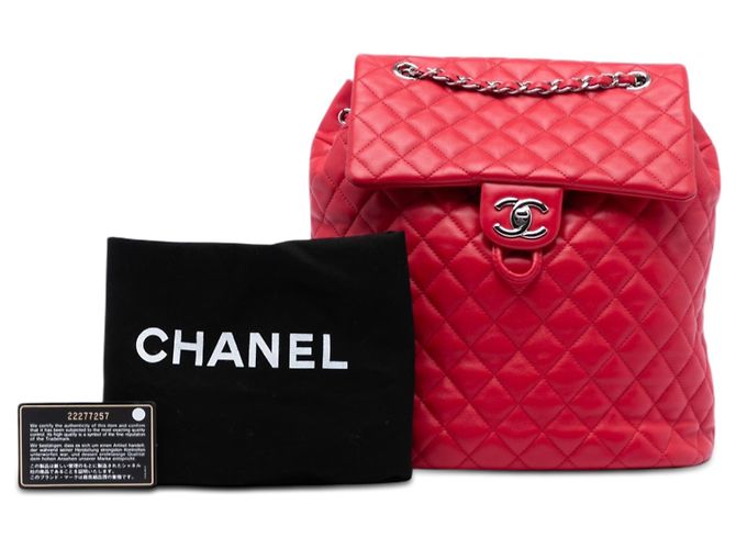 Chanel Red Medium Lambskin Urban Spirit Backpack - view 8