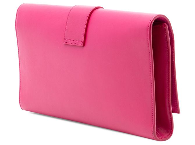 Clutch Chyc Ligne in pelle rosa Saint Laurent - vista 2