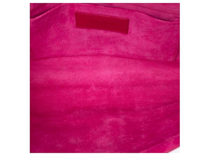 Clutch Chyc Ligne in pelle rosa Saint Laurent - vista 4