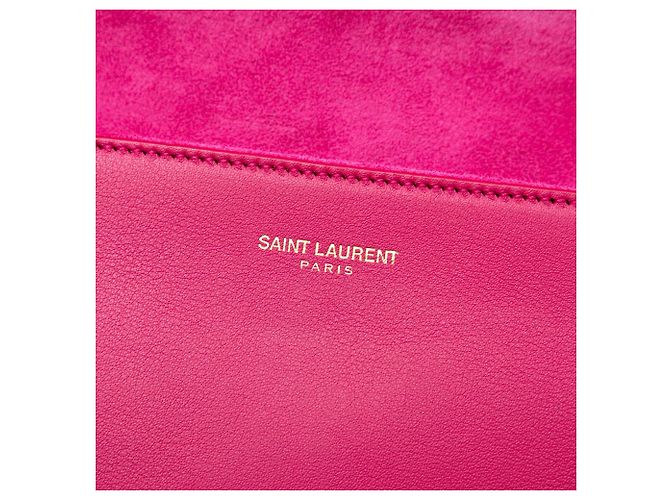 Clutch Chyc Ligne in pelle rosa Saint Laurent - vista 6