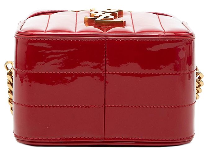Borsa Vanity Vicky Monogram in Patente Matelassé Rossa Saint Laurent Rosso - vista 3