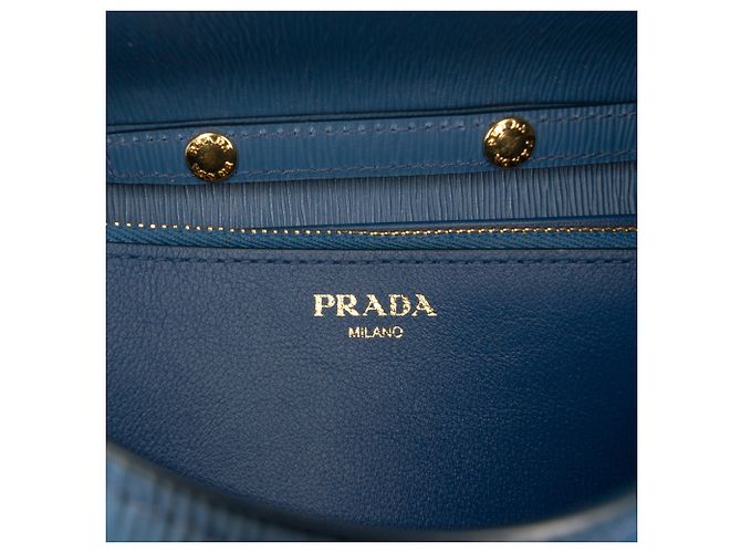 Portafoglio a catena Saffiano blu Prada - vista 5