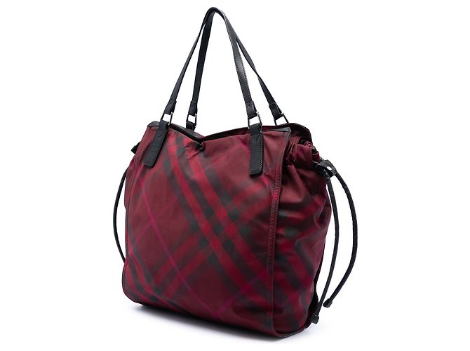 Burberry Rote Supernova Karomuster Nylon Buckleigh Tasche Bordeaux - Ansicht 2
