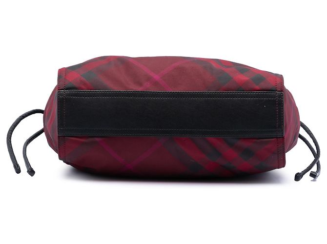 Burberry Rote Supernova Karomuster Nylon Buckleigh Tasche Bordeaux - Ansicht 3