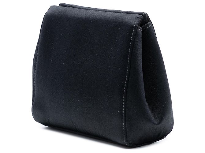Borsa da sera in satin nero Camelia di Chanel - vista 2