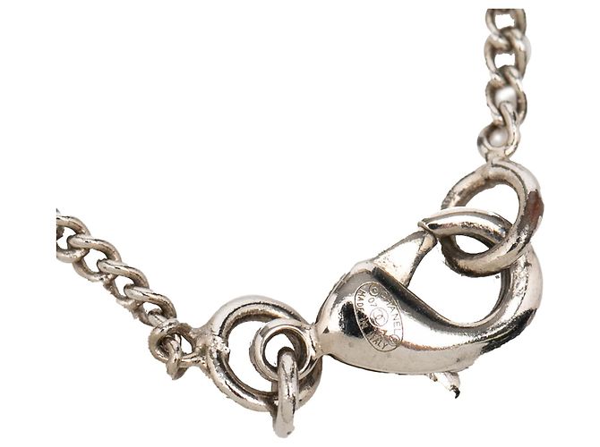 Chanel Silber CC mit Strass-Pendelkette - Ansicht 4