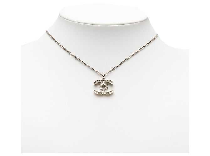 Chanel Silber CC mit Strass-Pendelkette - Ansicht 5