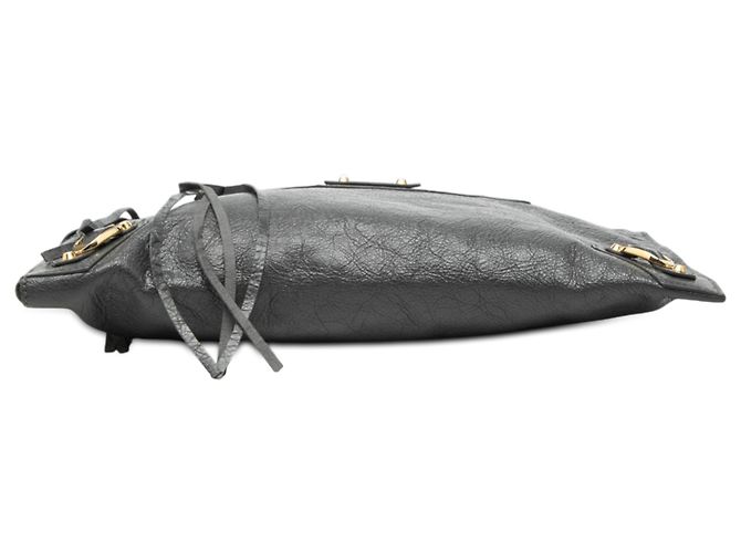 Clutch piatta con zip Motocross classico in agnello grigio Balenciaga - vista 3