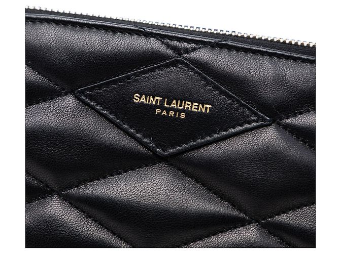 Borsa a spalla Sade Mini in agnello trapuntato nero di Saint Laurent - vista 6