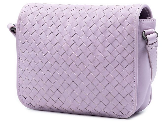 Bottega Veneta Borsa a tracolla in Nappa Viola Intrecciato Porpora - vista 2