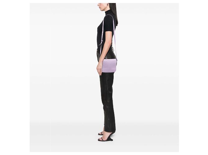 Bottega Veneta Borsa a tracolla in Nappa Viola Intrecciato Porpora - vista 7