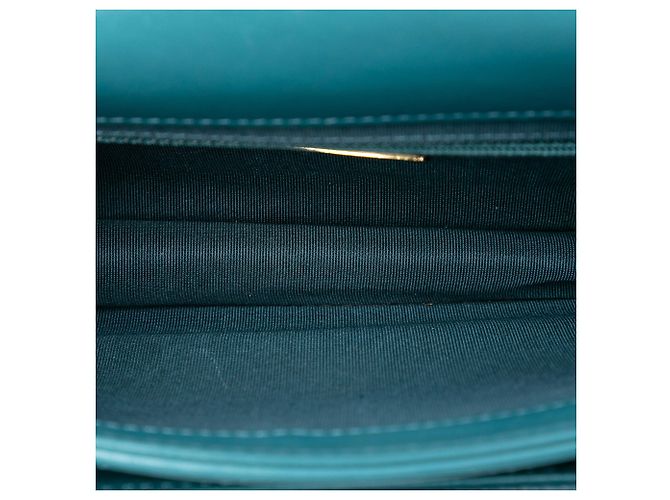 Chanel Mini Azul em Couro Matelassado de Bezerro e Corrente de Caviar - vista 4